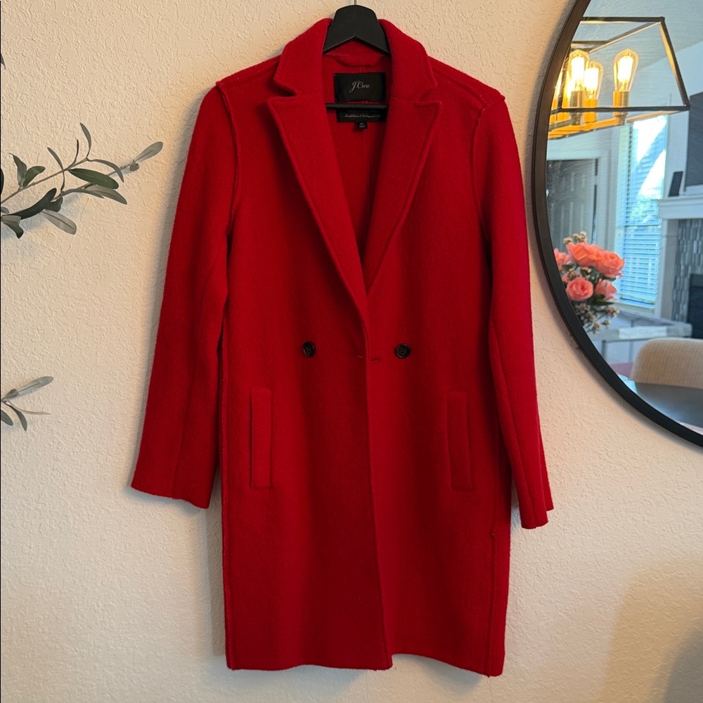 J. Crew Vibrant Red Trench Coat